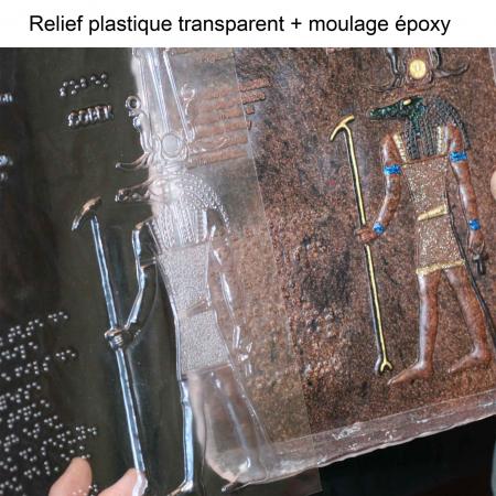 ORIGINAL PLASTIQUE RELIEF TRANSPARENT AVEC LE MOULAGE EN ÉPOXY